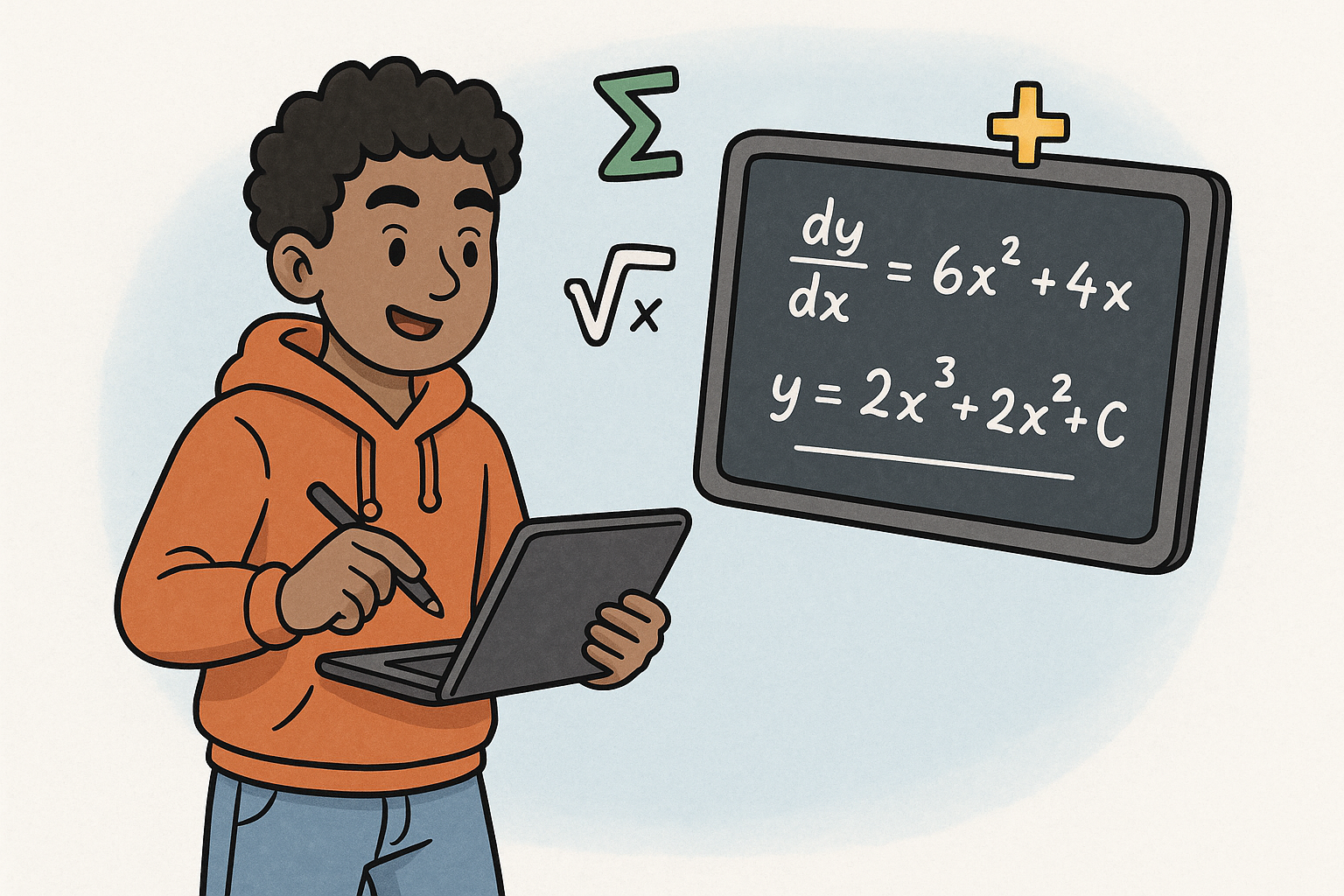 Student solving problems